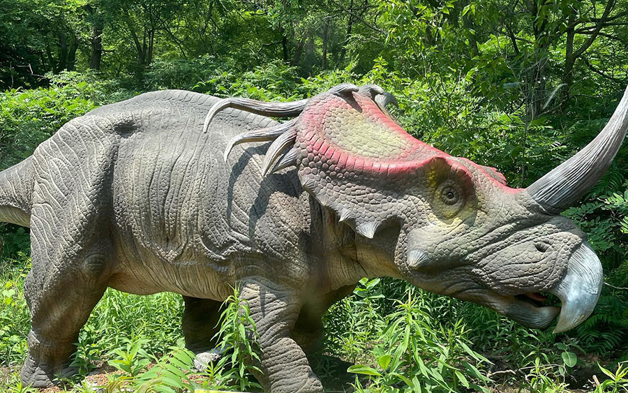 styracosaurus on the rive thru route of canadas dinosaur park 800